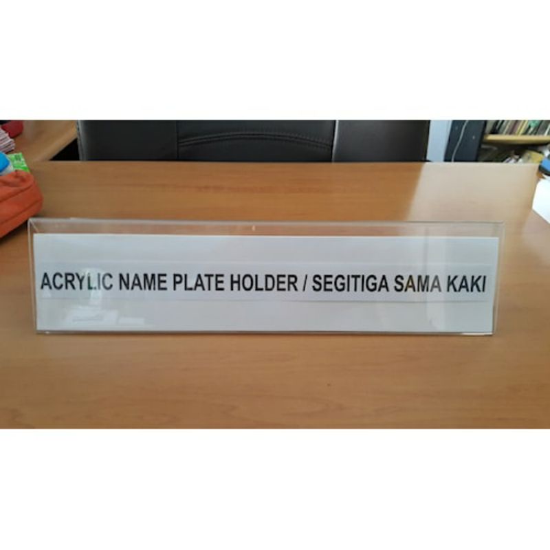 

Akrilik Bening Papan Nama Meja Name Tag ACRYLIC 2 Sisi Sama Kaki Akrilik 7 x 30 Cm