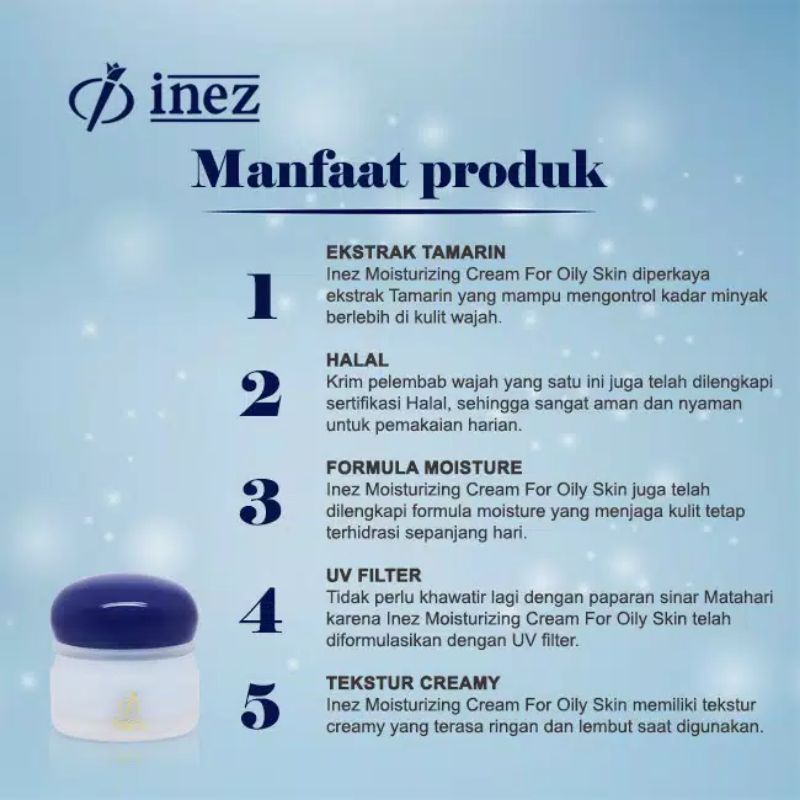 INEZ Moisturizing Cream for Oily Skin / Pelembab Wajah Untuk Kulit Berminyak