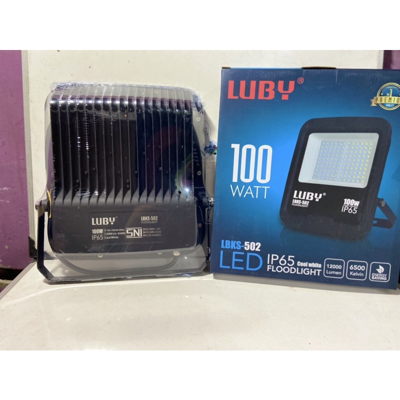 Lampu Sorot / Lampu Tembak LED Putih 100 Watt-502 PREMIUM LUBY - SNI