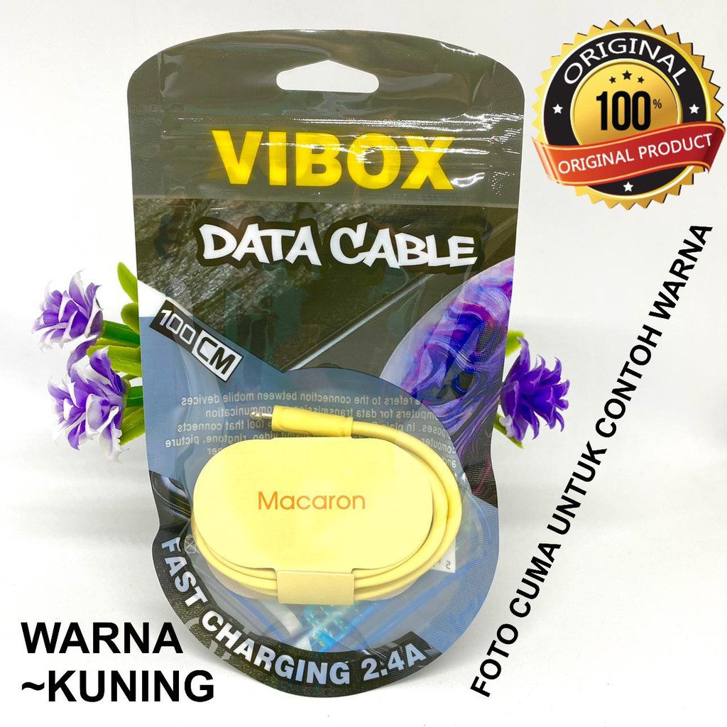 MINIGO~ Kabel Data VIBOX MACARON MICRO/IPHONE/TYPE-C 2.4A FAST CHARGING Kabel Charger BULAT GARANSI 1 TAHUN