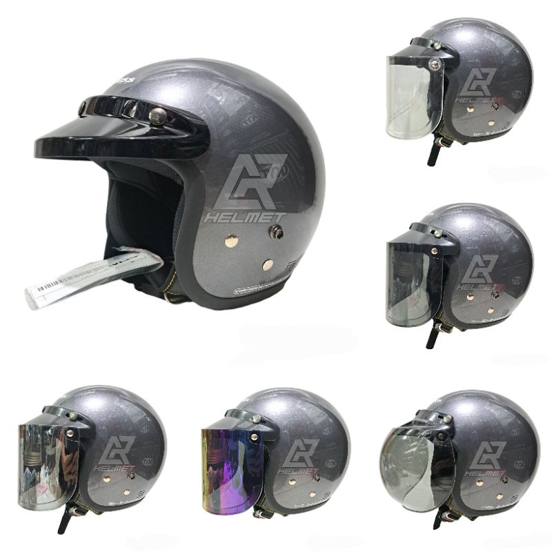 helm cargloss original anchore grey/abu glossy kaca datar
