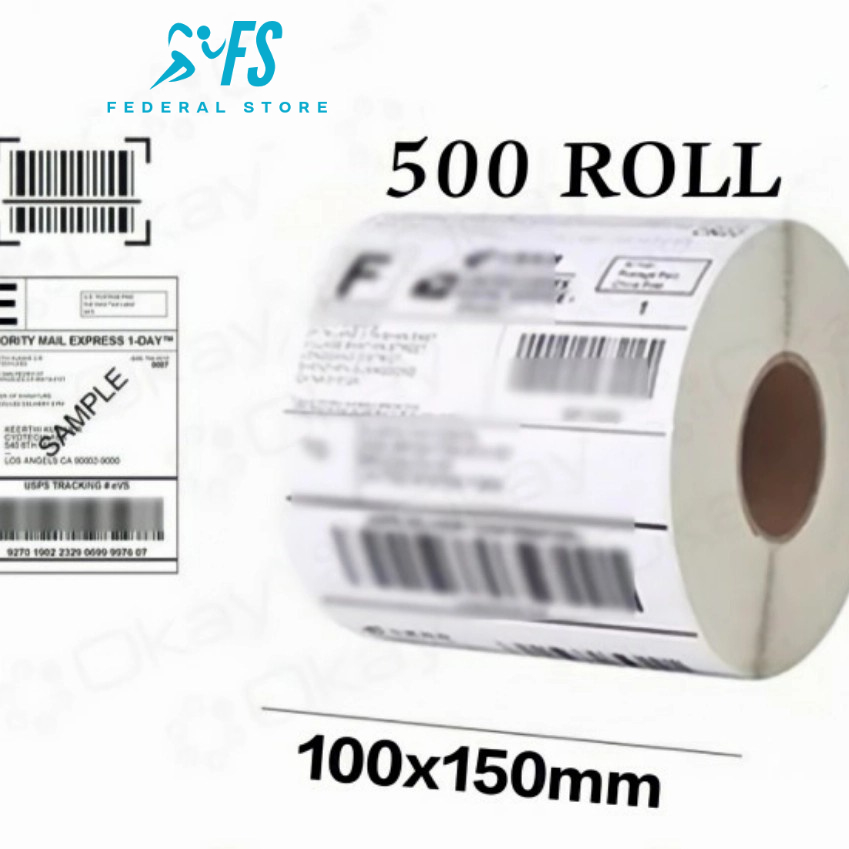 

Label Thermal Kertas Stiker Printer Uk 100x150mm Isi 500pcs