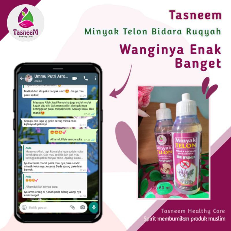Tasneem minyak telon Bidara lavender/60ml/100ml