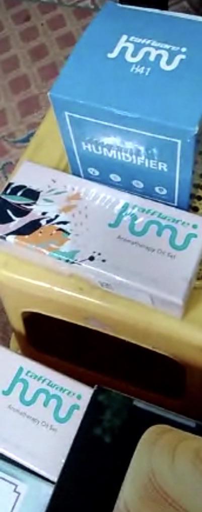 Air Humidifier Essential Oil Diffuser Aroma Terapi Motif Kayu Bonus 1 Botol Oil