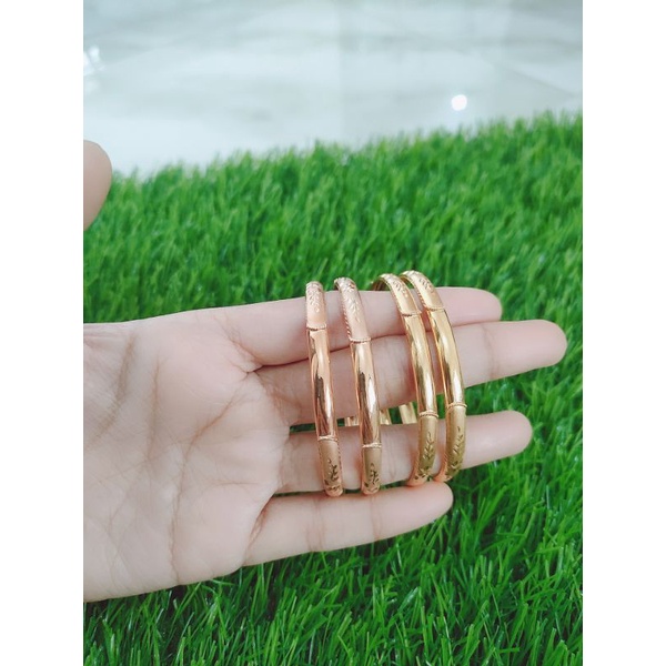 GELANG BANGKOK UKIR +DOVE/ GELANG PERAK ASLI SILVER 925 LAPIS EMAS/ GELANG FASHION WANITA TERBARU