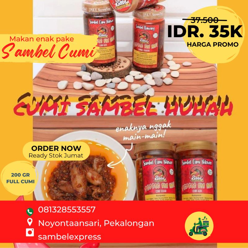 

SAMBEL EXPRESS CUMI ASIN HUHAH 100% CABAI ASLI BABY CUMI BERKUALITAS RASANYA SANGAT NIKMAT