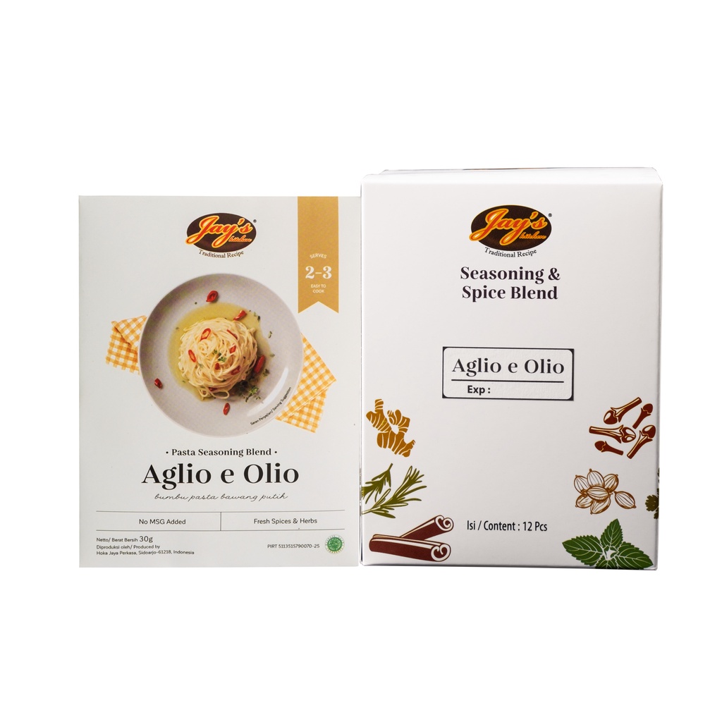 

Jay's Aglio E Olio Pasta Seasoning Blend - Box Isi 12