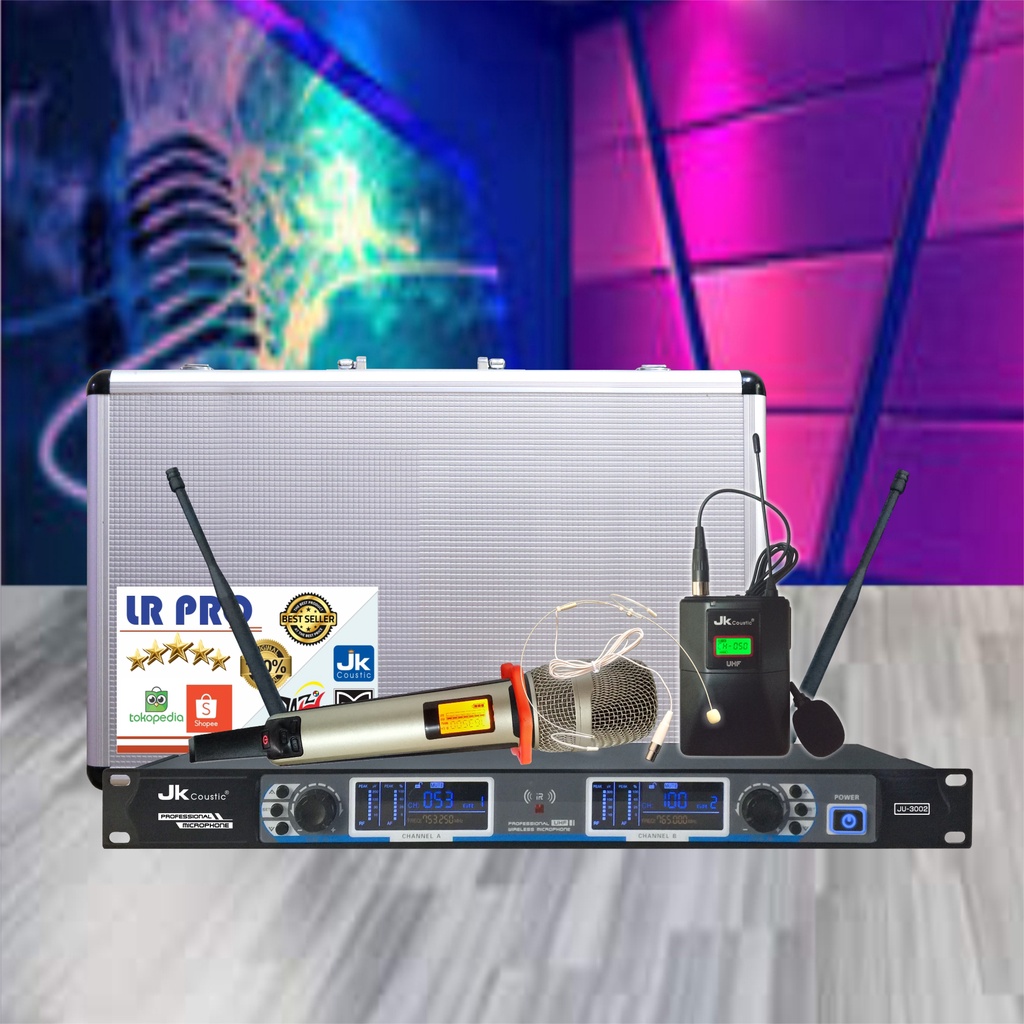 Microphone Jk coustic JU 3002 HC+HS Mic Handle+Mic body pack+Headset