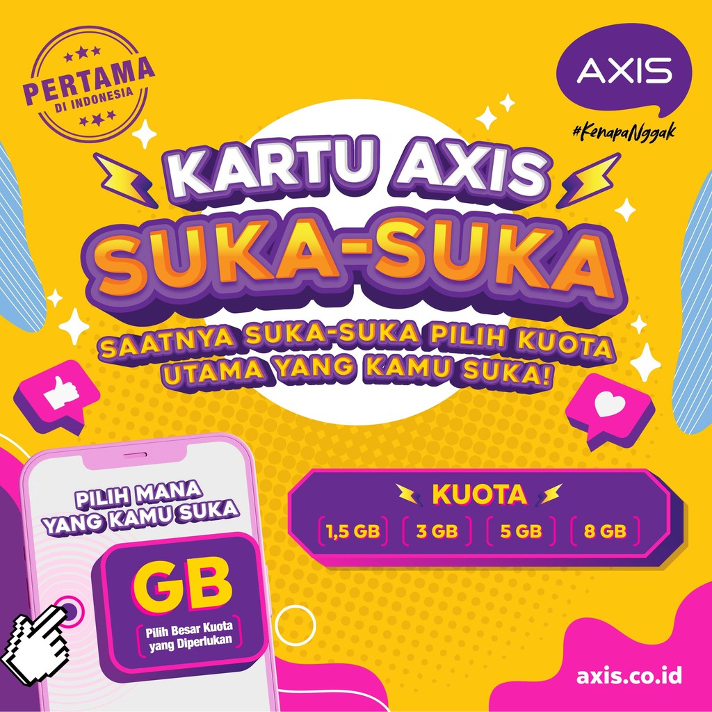 Kartu Perdana Paket Axis Suka Suka Bronet 24 Jam Toping 60hr Shopee Indonesia