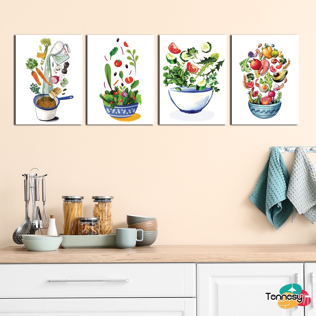 HIASAN DINDING WALL DECOR 15x20CM PAJANGAN POSTER DEKORASI KAMAR RUMAH BEVERAGE SAYUR BUAH