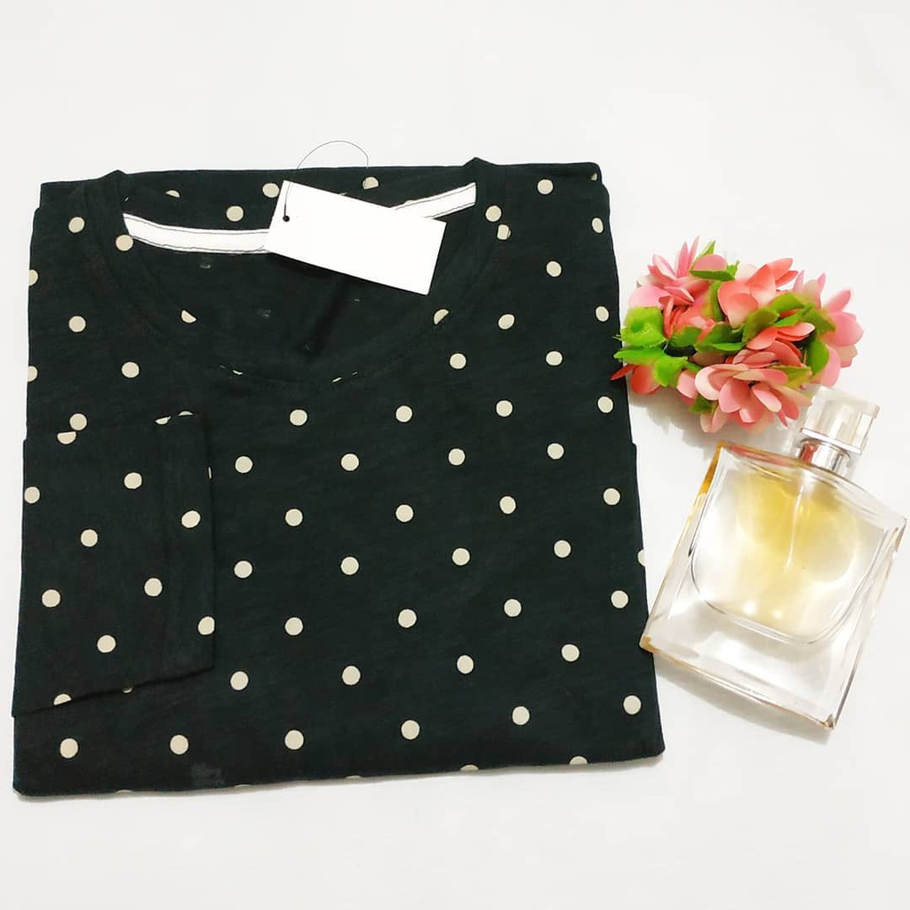  KAOS  LENGAN  PANJANG  MOTIF POLKADOT 35RB Shopee  Indonesia