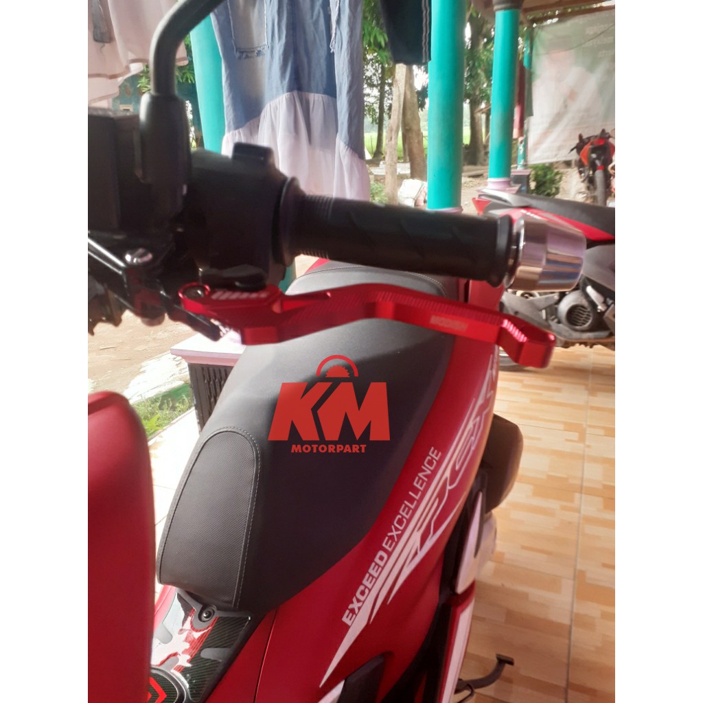 Handle Rem Honda PCX Full CNC Variasi Biru Merah Gold