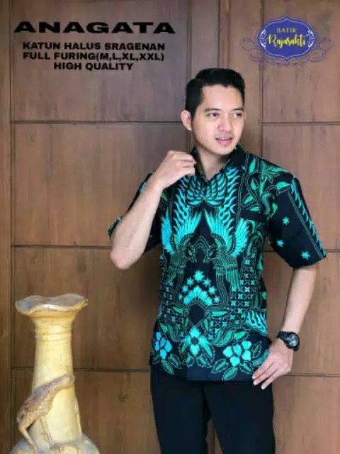 Batik Balakosa Hijau Lengan Panjang Dan Pendek Full Furing Batik Solo Halus Asli Katun Sragenan