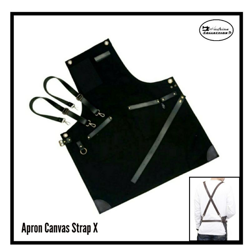 Celemek Apron Canvas Barista | Celemek Waitres | Celemek Bartender | Celemek Cafe | Celemek Masak | Celemek Cuztom bordir logo dan nama | Celemek canvas Premium Best Quality