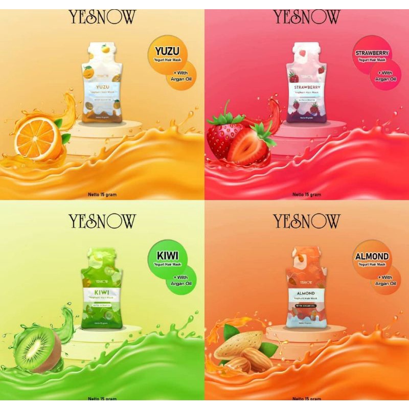 ✿ MADAME ✿[ SACHET ] YESNOW NEW HAIR MASK - YOGHURT HAIR MASK WITH KERATIN BPOM