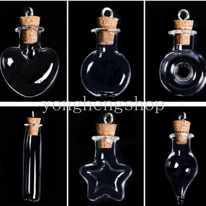 10pcs / set Botol Kaca Mini Handmade Dengan Gabus Untuk Hadiah Ulang Tahun / Pernikahan