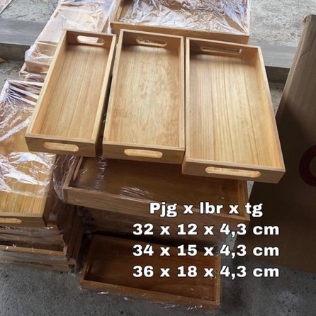 Nampan Baki Tatakan Piring Gelas Wooden Tray Nampan Kayu Pinus