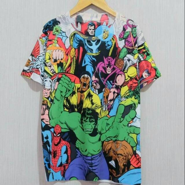 Kaos BKK size anak full print sublime motif superhero Marvel