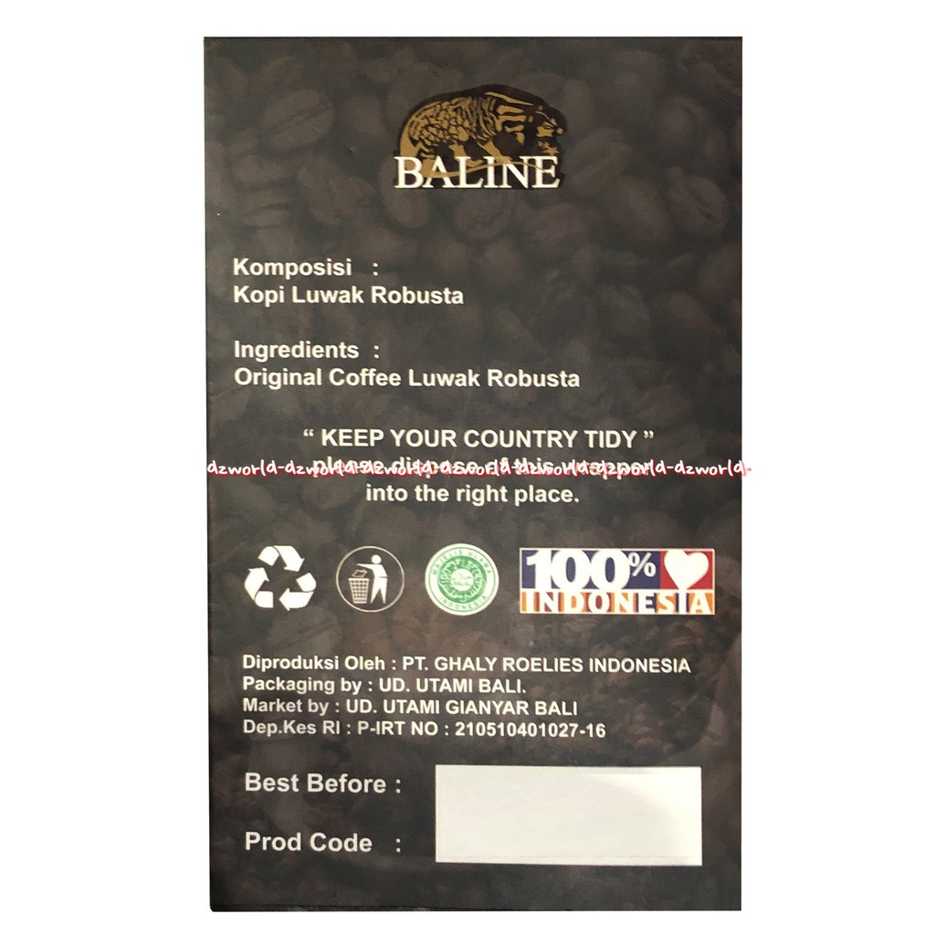 Baline Coffee Luwak Powder 100gr Kopi Bubuk Luwak