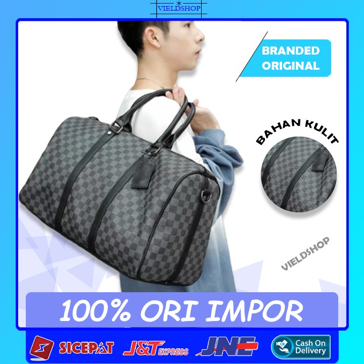 B6 TAS TRAVEL TRAVELING BAG TRAVELLING OLAHRAGA KULIT IMPORT ORIGINAL BRANDED PRIA COWOK COWO