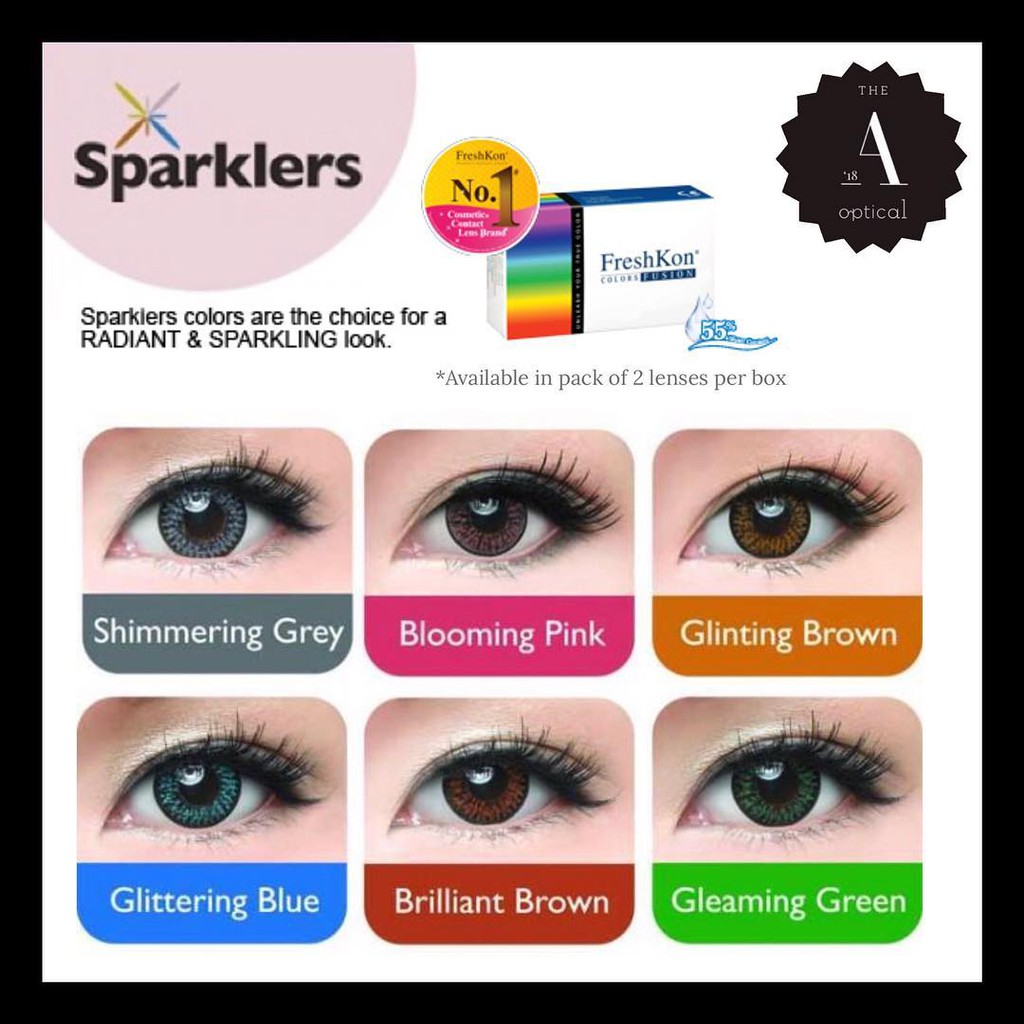 Softlens Freshkon Colors Fusion Monthly / Freshkon Bulanan ColorFusion / Soflen Warna Color Fusion Sparklers