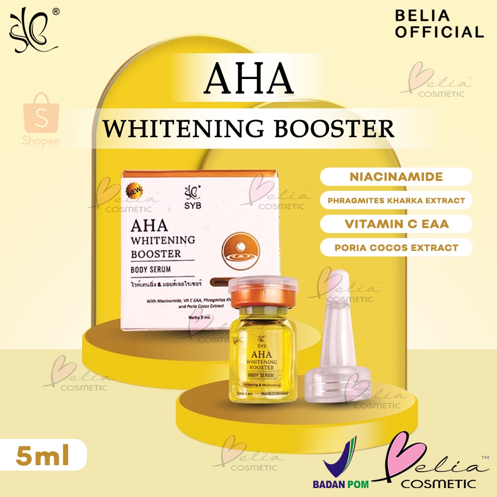 ❤ BELIA ❤ SYB AHA Whitening Booster Body Serum 5ml | Whitening &amp; moisturizing | Pemutih Tubuh Badan | BPOM