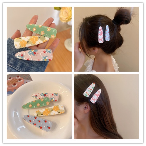 2 Pcs Jepit Rambut Motif Kartun Bunga Daisy Untuk Wanita