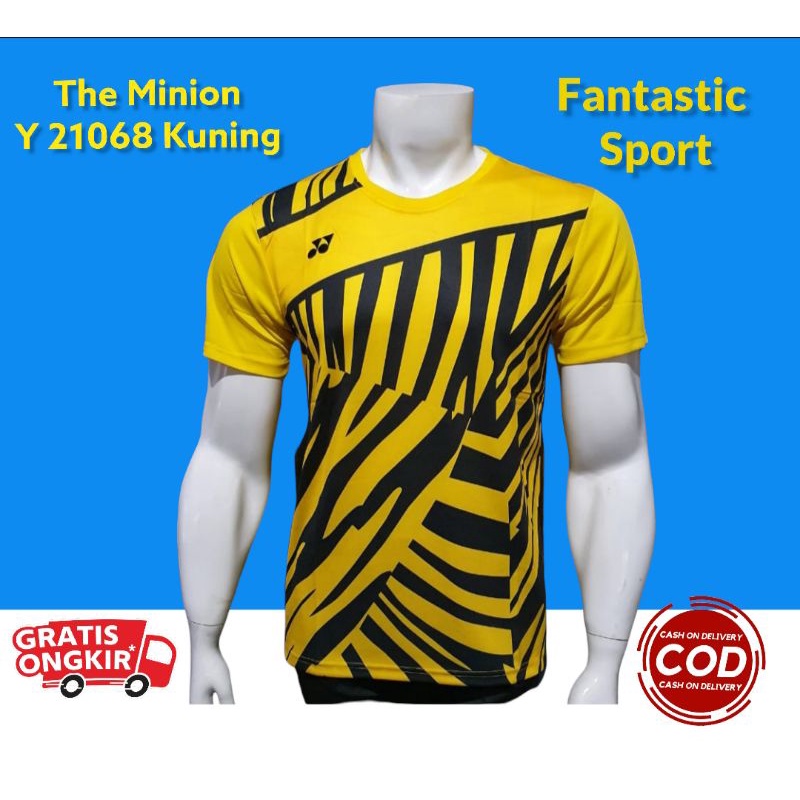 [COD] BAJU BADMINTON PRIA Y 21068 KUNING KAOS BULUTANGKIS YONEX GRADEORI IMPORT JERSEY THE MINIONS A