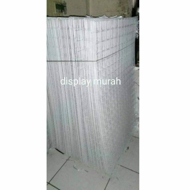 Ram Kawat Putih 65 x 95 cm Wire Grid Kawat Putih Ram Putih Display Aksesoris Grid Wall+Dus - BH