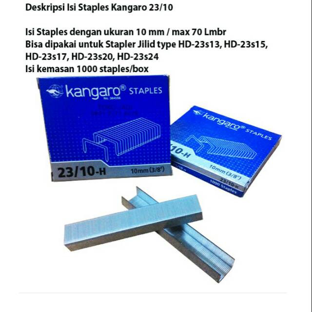 

Isi staples kangaro 23/10 hekter