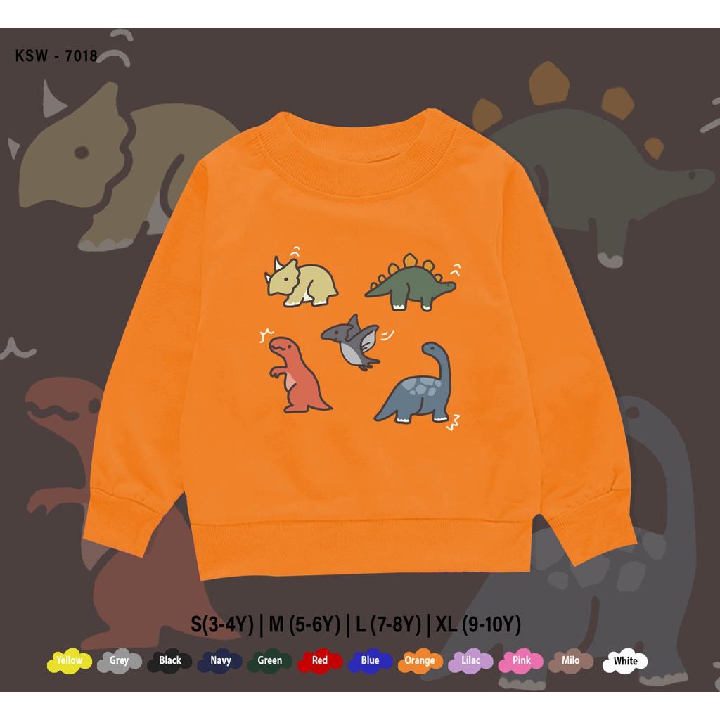 BAJU SWITER KIDS  / DINOSAURUS FAMILY /SWEATER KIDS / BAHAN FLEECE PREMIUM / BISA CUSTOM / 1-10 TAHUN