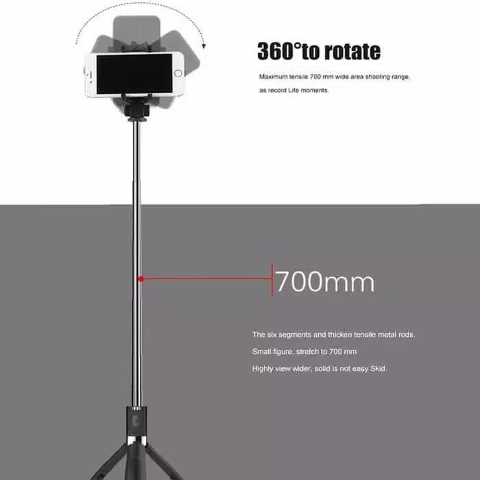 Tongsis Selfie Stick L01 3in1 Tripod &amp; Bluetooh Shutter Original