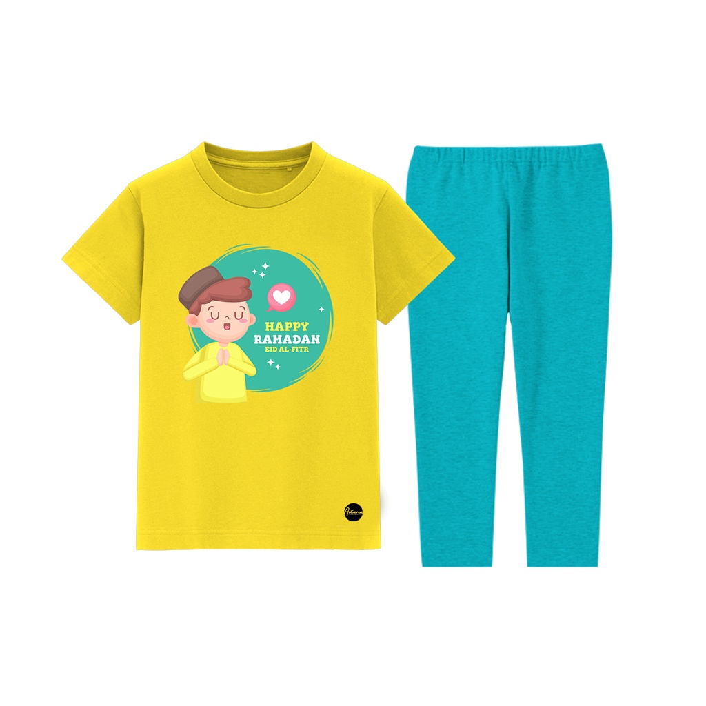 Aitana - Baju Piyama Anak Muslim Tema Happy Kids Untuk Usia 2-8 Tahun Bahan Katun Combed 30s