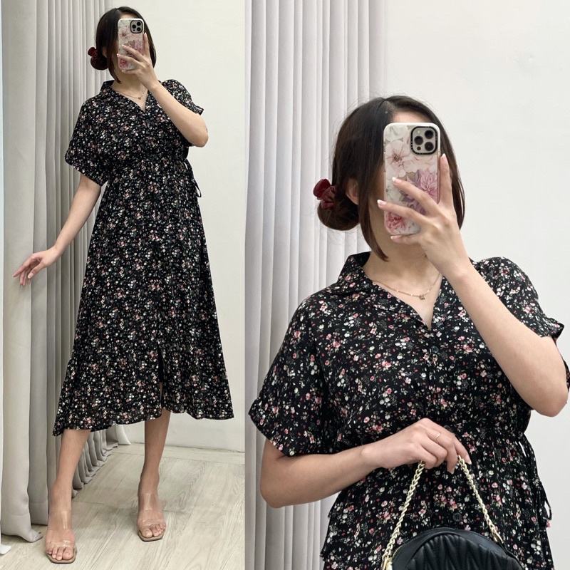 Daster Amariel Vibi Homewear-Vib: MinigardenBlack