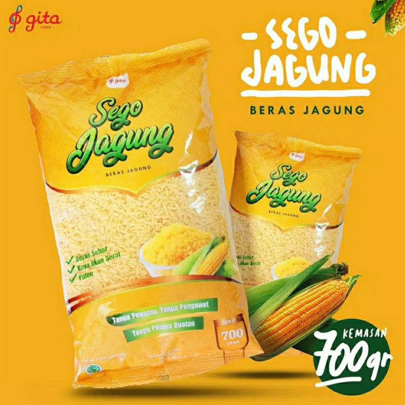 

Sego Jagung / Nasi Jagung / Beras Jagung Gita Food kemasan 700gr