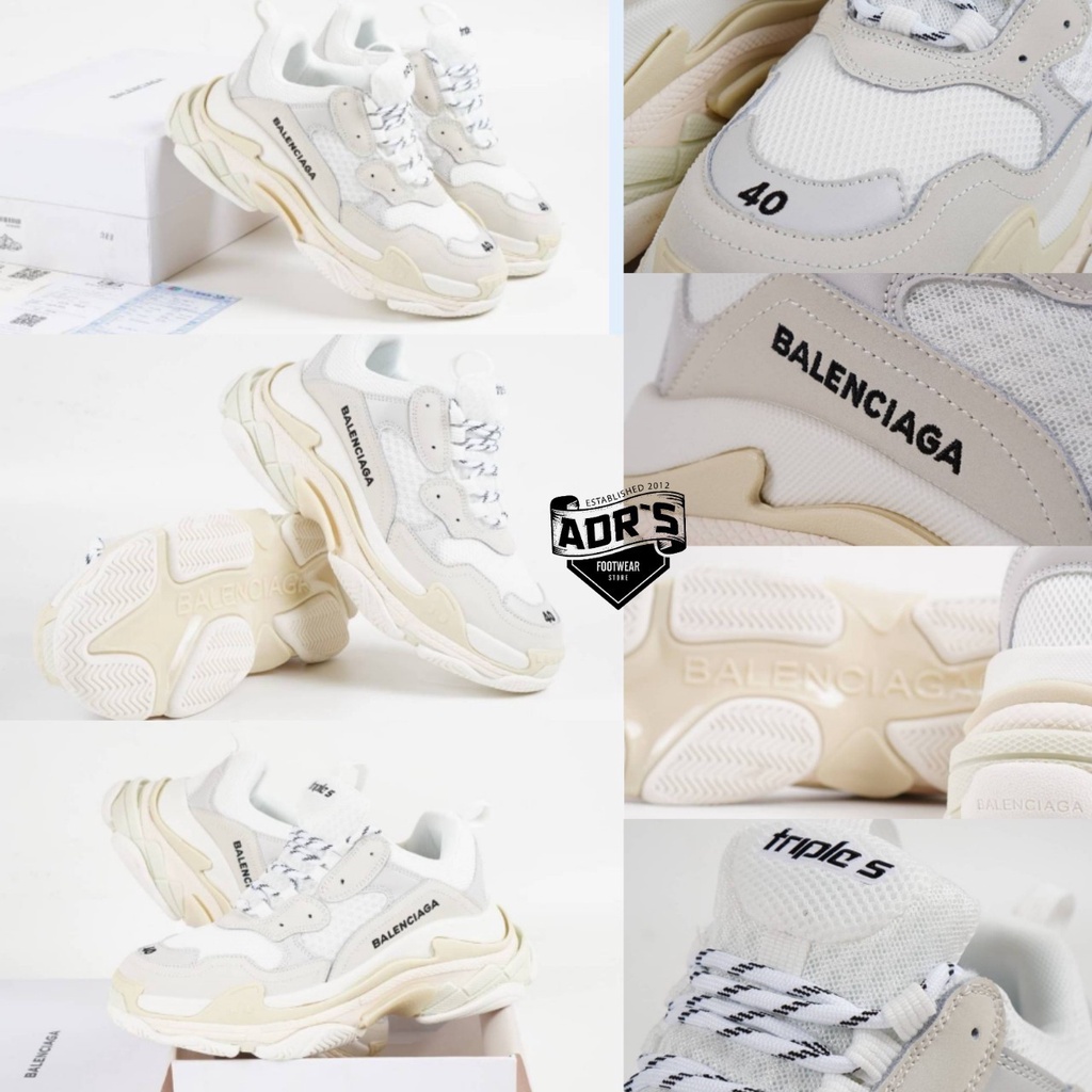 Sepatu Wanita Balenciaga Triple s White Sepatu Sneaker made In Italy Original