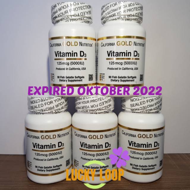 California Gold Nutrition Vitamin D3 5000 IU Vit D3 5000IU CGN D3 90 Softgels