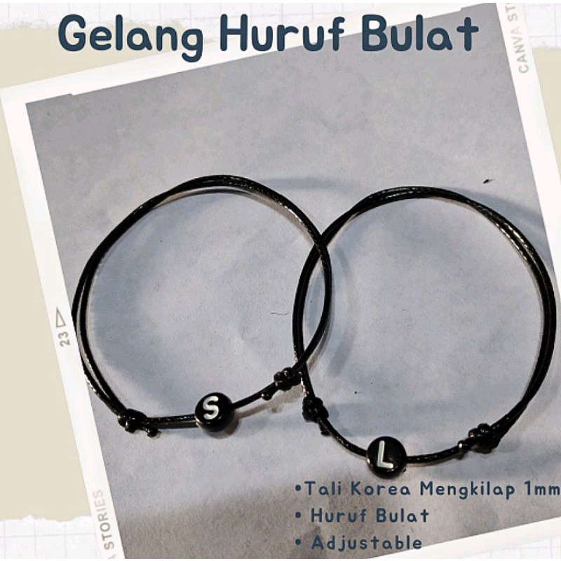 Gelang Inisal Huruf A-Z Tali Korea/Gelang Couple/Gelang Murah-1