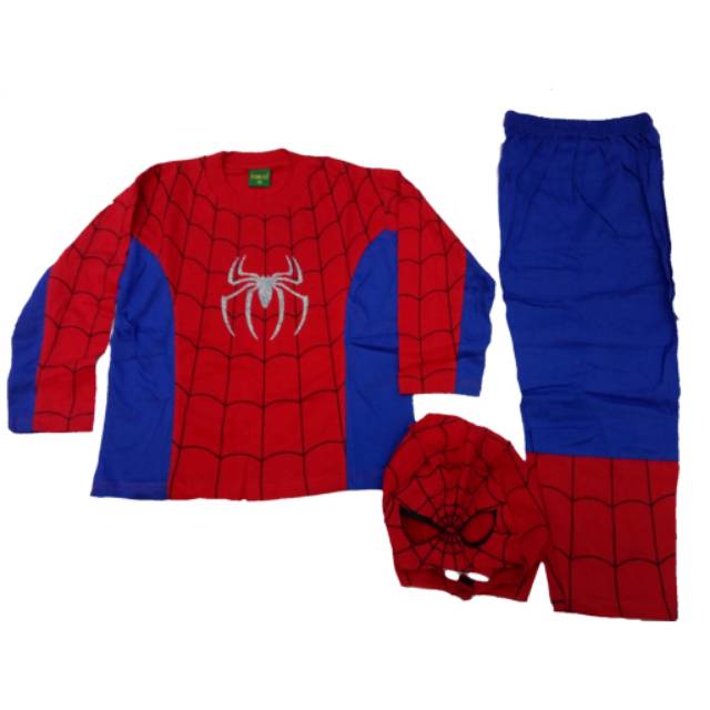 Baju Kostum Anak Superhero Spiderman Karakter Setelan Panjang Cowok