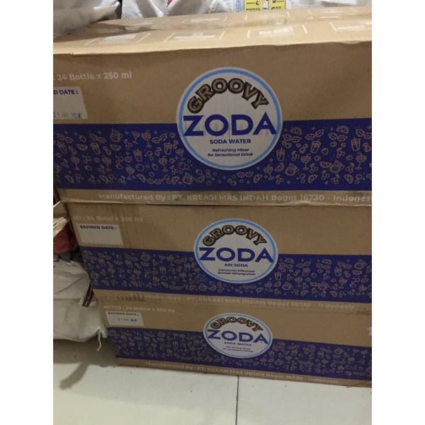 Zoda Water Air Soda Tawar 1 dus isi 24 botol 250ml