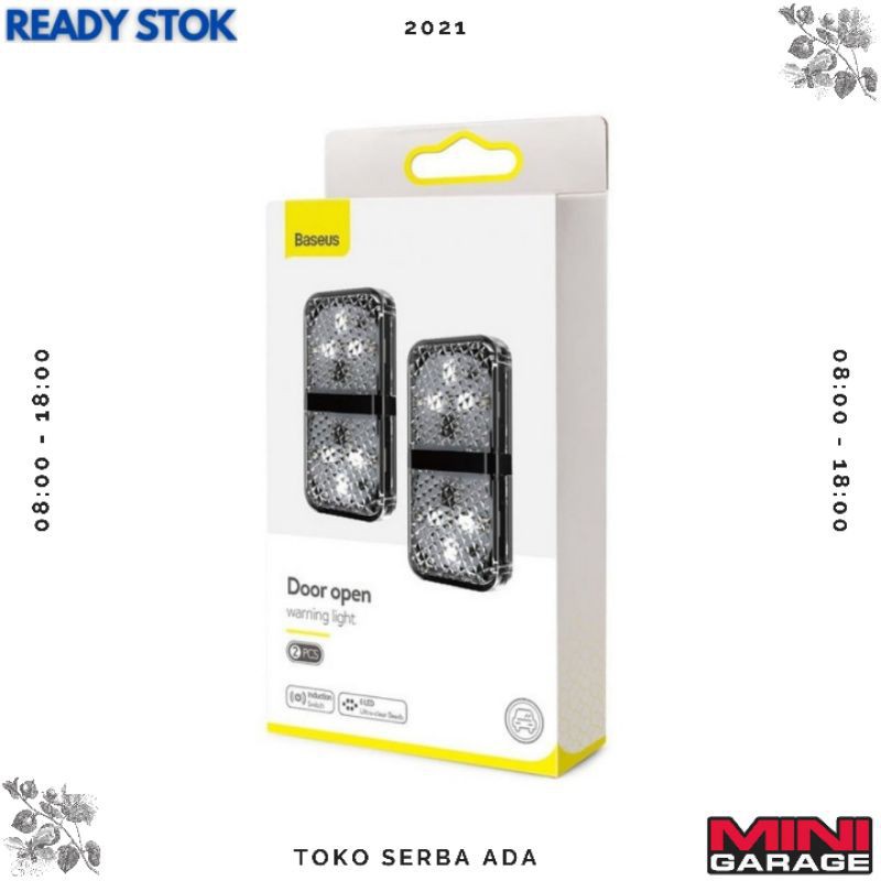 Lampu Peringatan Pintu Mobil Baseus 2 Pcs Warning Sign Car Door Light LED Waterproof Rainproof