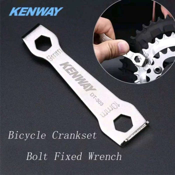 Kunci penahan pasang lepas Chainring Crank Bolt fixed wrench KENWAY