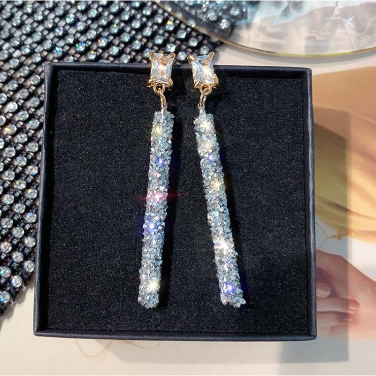 Sterling silver jarum rasa crystal anting-anting untuk Wanita Baru Fashion Jepang dan Korea pribadi