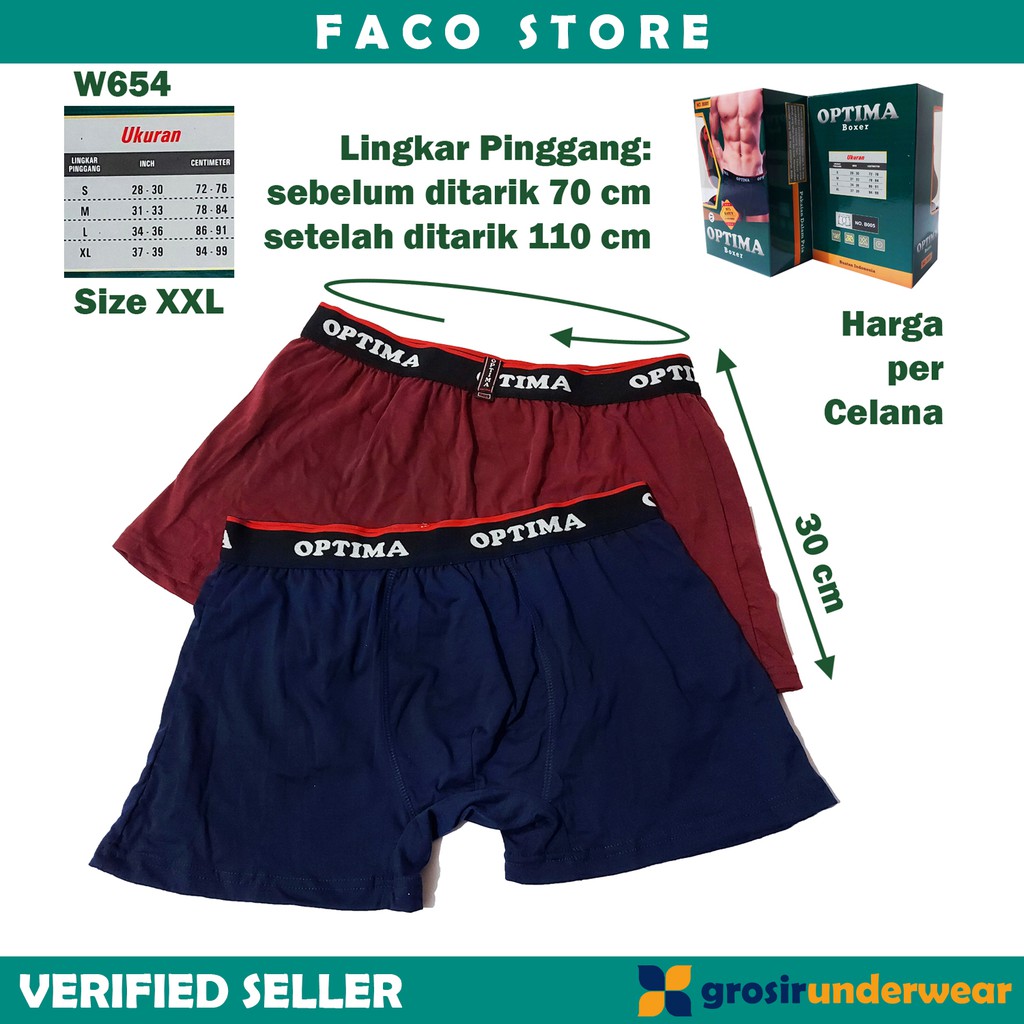 F51 - Boxer Pria - Celana Dalam Laki-Laki CD Cowok Men Underwear Bahan Nyaman - Merk OPTIMA [1 PC]