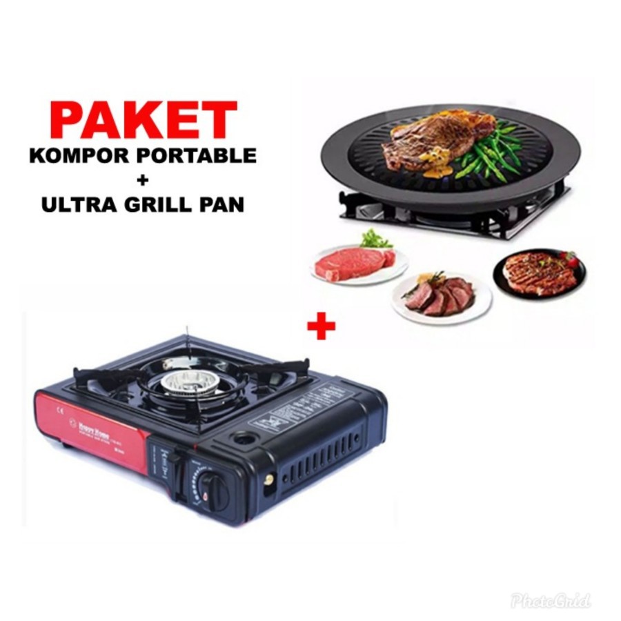 PAKET KOMPOR PORTABLE BBQ ULTRA GRILL PAN