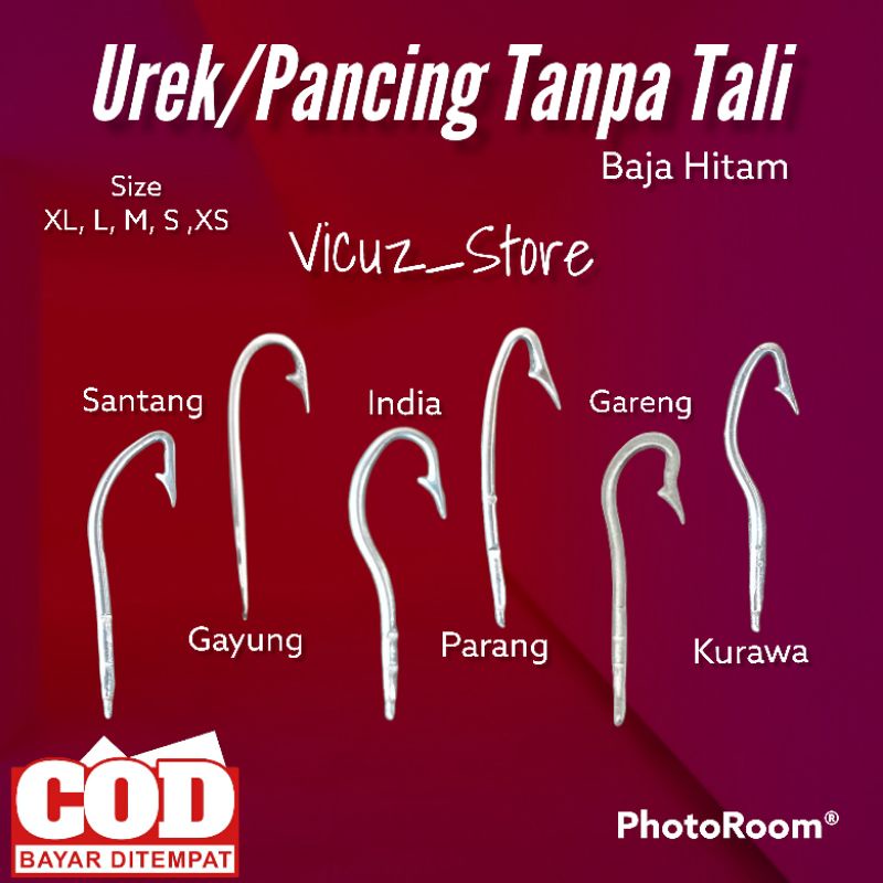 pancing belut baja hitam urek sidat murah kail tajam tanpa tali || urek tanpa tali