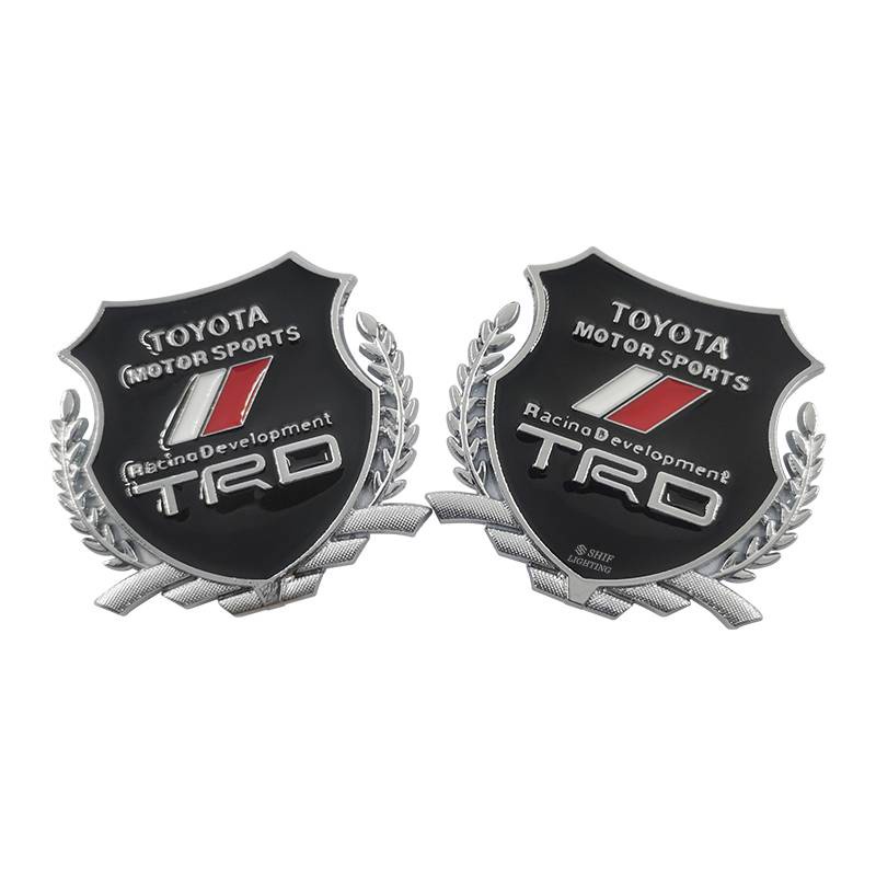 2 X Metal TRD Motorsports Logo Car Auto Side Window Decorative Emblem Badge Sticker Decal For TOYOTA