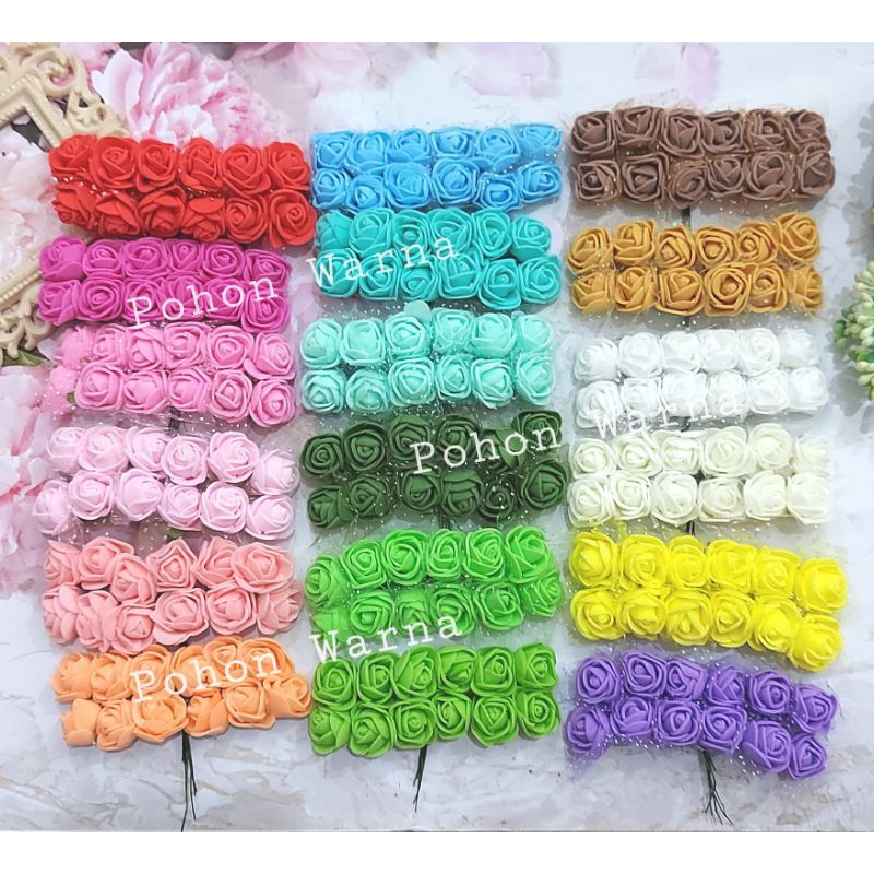 SALE.. BUNGA MAWAR SPONS | BUNGA SPONS BAHAN MAHAR SCRAPBOOK MURAH