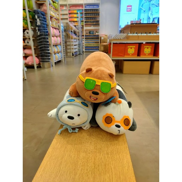 Boneka Miniso We Bare Bear Lovely Lying Plush Toy Panda Ice Bear Grizzly Boneka Miniso Lucu Miniso Set Boneka Mewah Mainan Sitting Plus Toy We Bears Bare