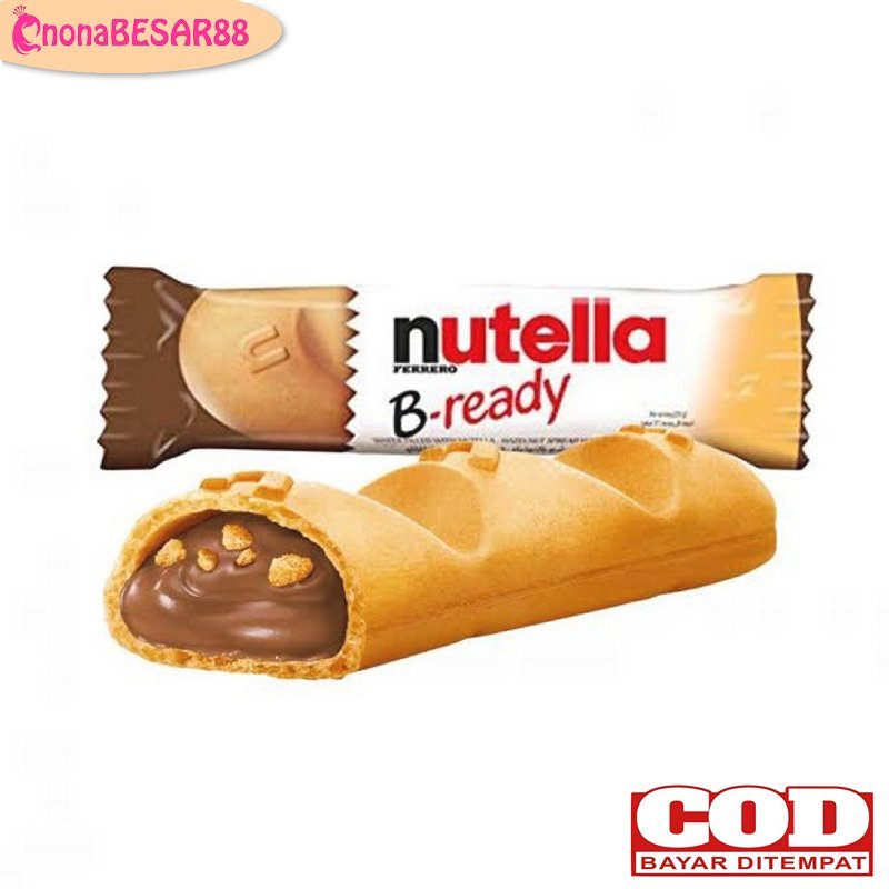 

Nutella B-Ready 6gr 1SACHET / Cemilan Coklat Nutella / Biskuit Isi Coklat Nutella / Coklat Nutella